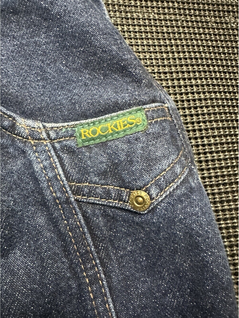 VTG Rockies Jeans USA Dark Wash Western High Rise No Back Pocket Denim - Picture 4 of 14
